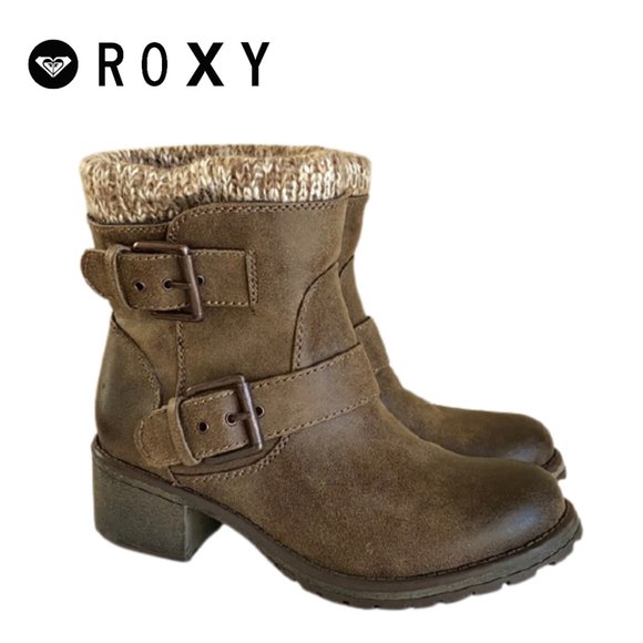 Roxy Shoes - ROXY Distressed Brown Scout Winter Ankle Boots